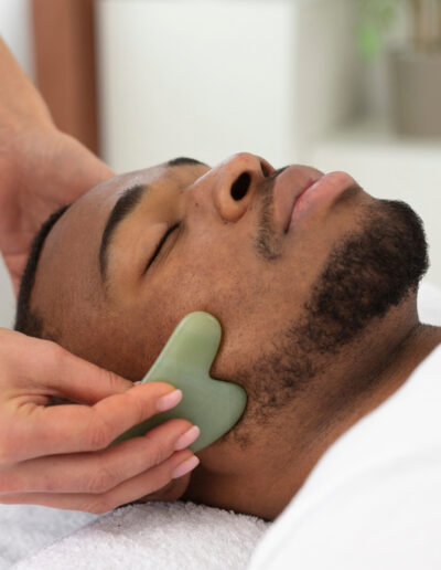 Experience the soothing benefits of a gua sha facial massage, designed to promote relaxation and enhance skin vitality